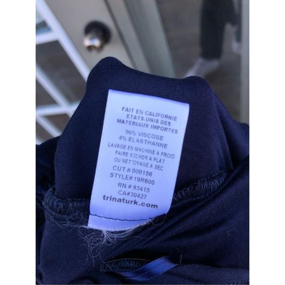 Trina Turk Bromeliad Jumpsuit Romper Key-hole Back Navy Blue, Size XS, MSRP $238 - Picture 7 of 10